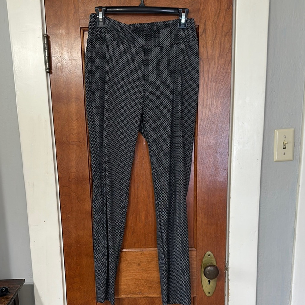 Black Grey Textured Tailored Skinny Pants for Women